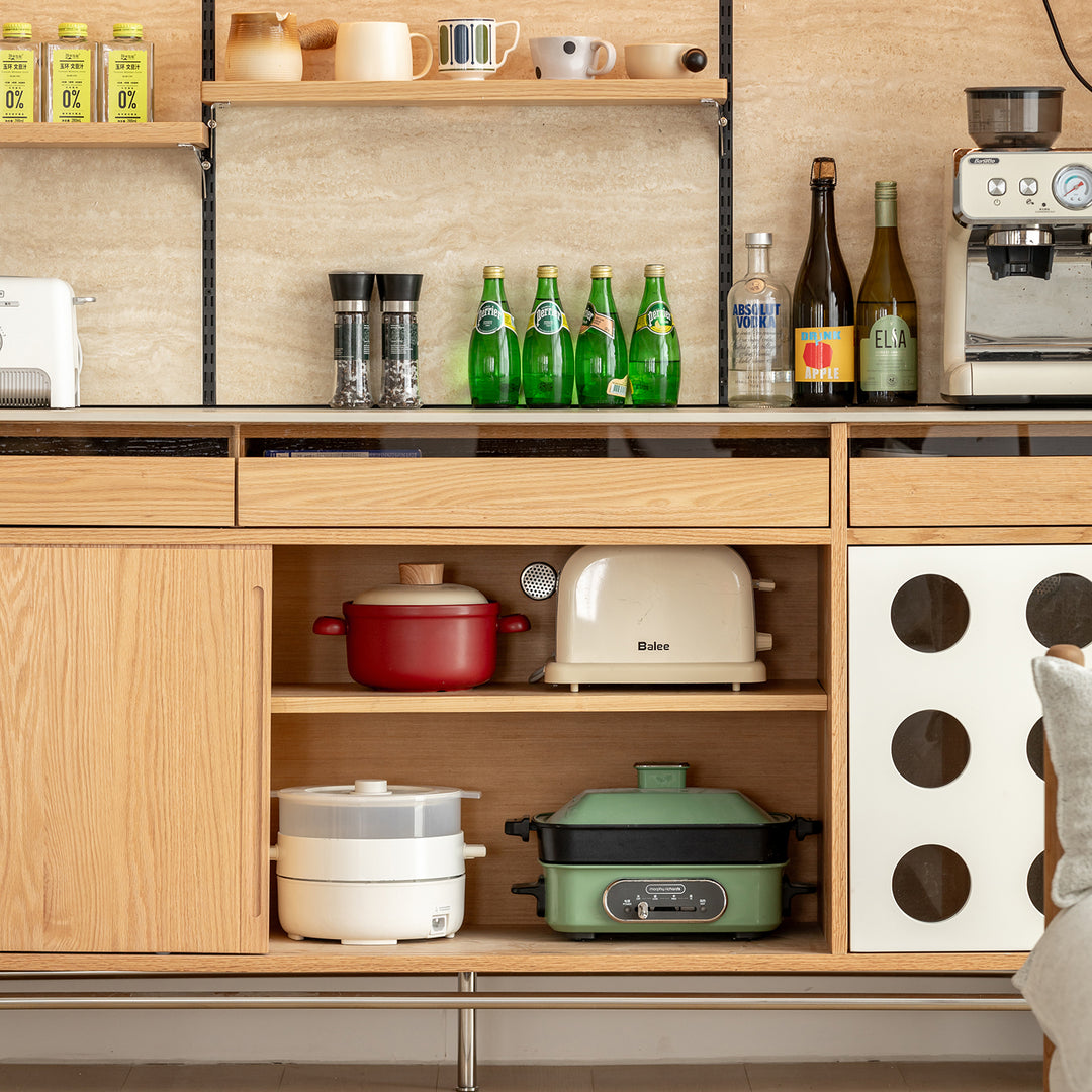 Scandinavian oak wood sintered stone cabinet timeless in real life style.