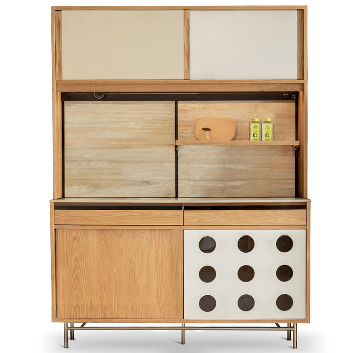 Scandinavian oak wood sintered stone storage side cabinet timeless situational feels.