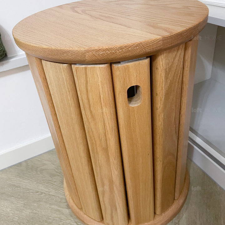 Scandinavian oak wood stackable stool harvest detail 8.