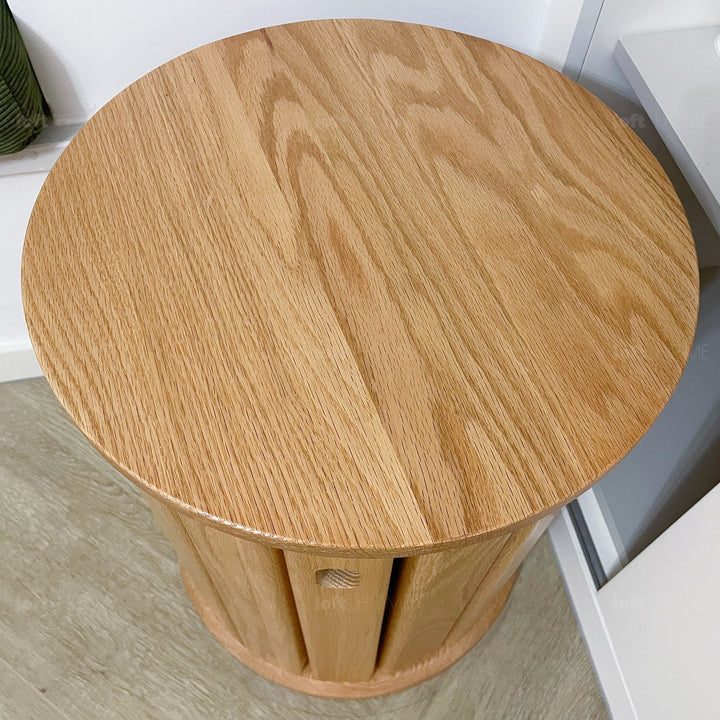 Scandinavian oak wood stackable stool harvest detail 9.