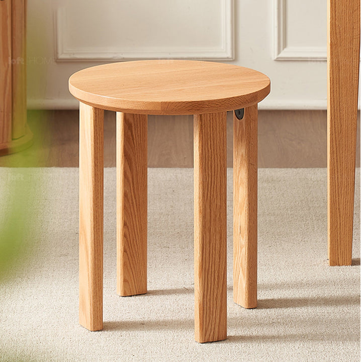 Scandinavian oak wood stackable stool harvest detail 1.