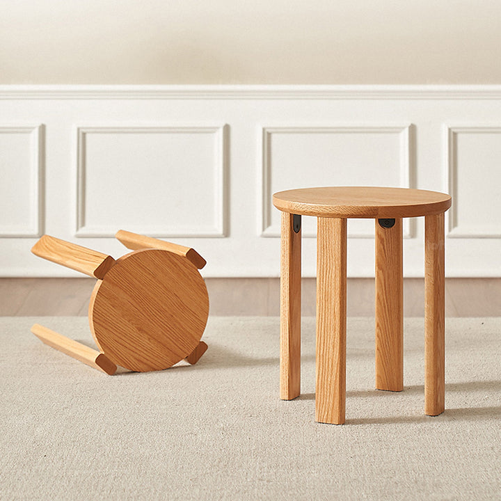 Scandinavian oak wood stackable stool harvest detail 2.