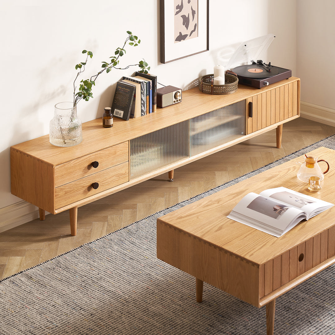Scandinavian oak wood tv console danya size charts.