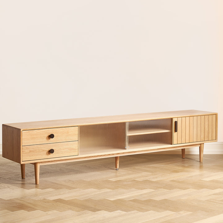 Scandinavian oak wood tv console danya material variants.