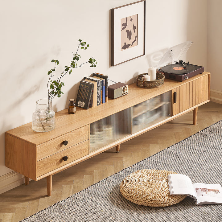 Scandinavian oak wood tv console danya in real life style.
