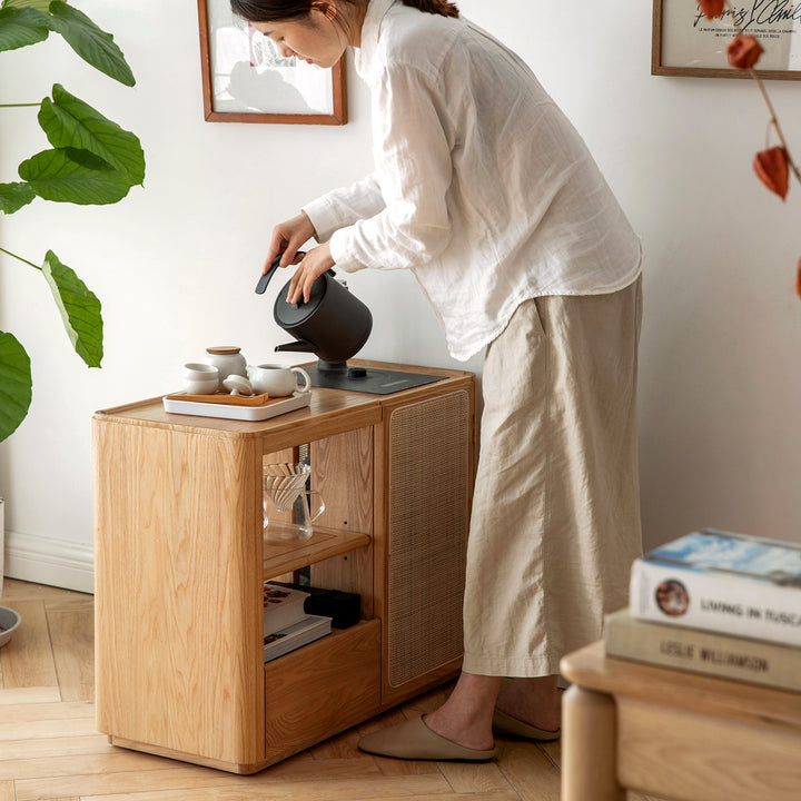 Scandinavian oak wood wheel tea side table vine size charts.