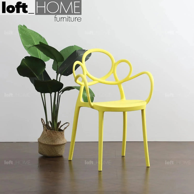 Bauhaus plastic armrest dining chair mina color swatches.