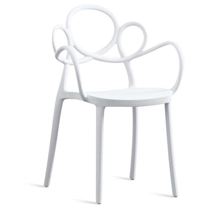 Scandinavian plastic armrest dining chair mina layered structure.