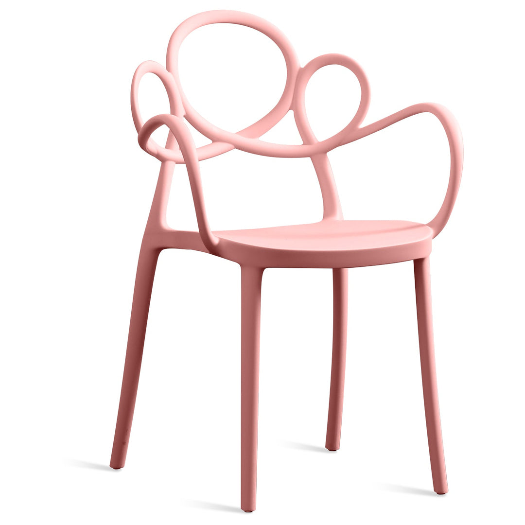 Scandinavian plastic armrest dining chair mina in still life.