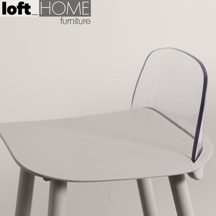 Scandinavian plastic bar chair normann pc grey material variants.