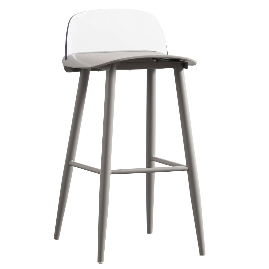 Scandinavian plastic bar chair normann pc grey in white background.