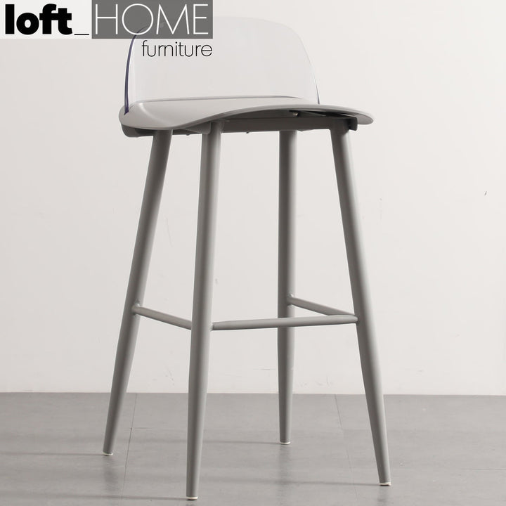 Scandinavian plastic bar chair normann pc grey primary product view.