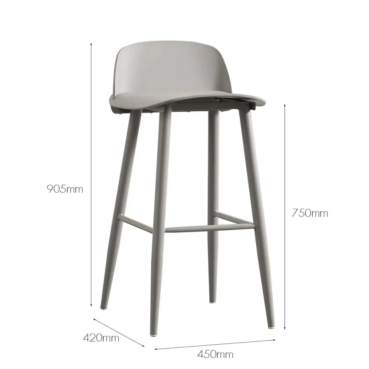 Bauhaus plastic bar chair normann pp grey size charts.