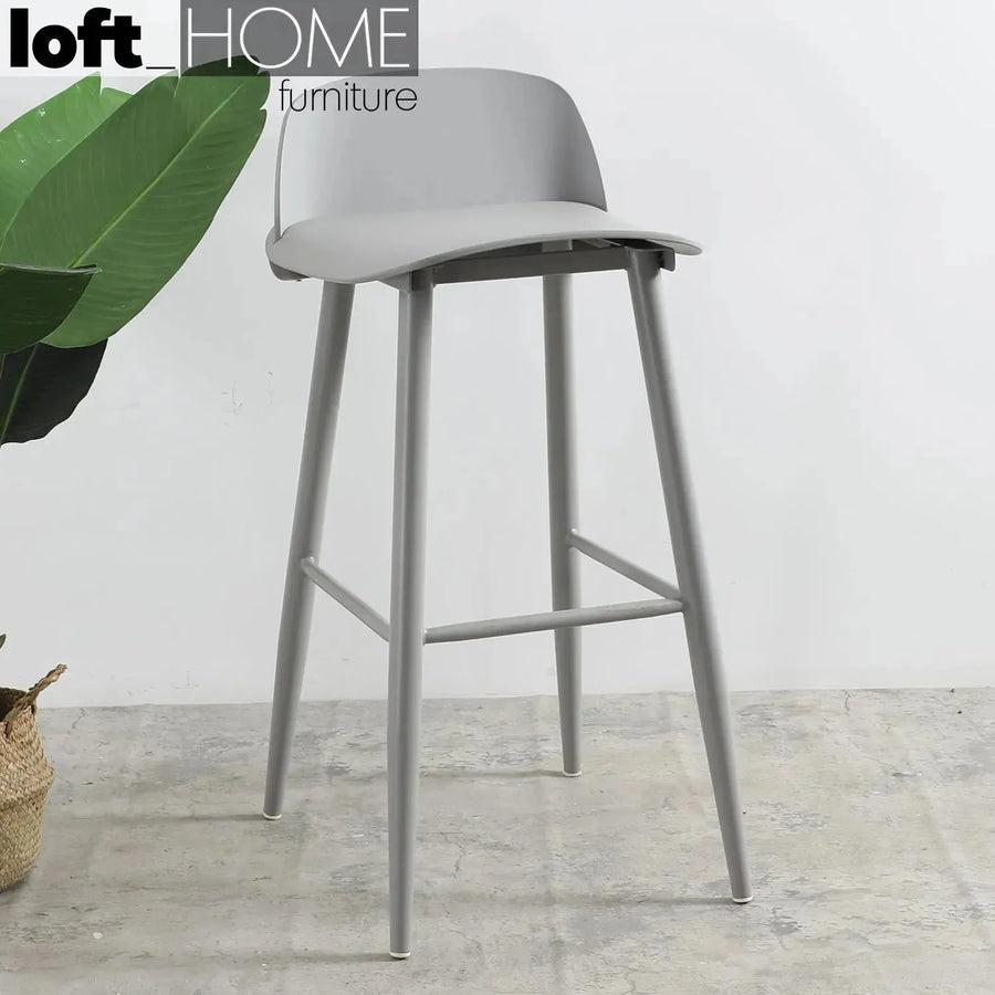 Contemporary plastic bar chair normann pp grey color swatches.