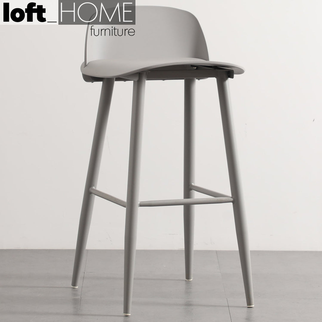 Scandinavian plastic bar chair normann pp grey primary product view.
