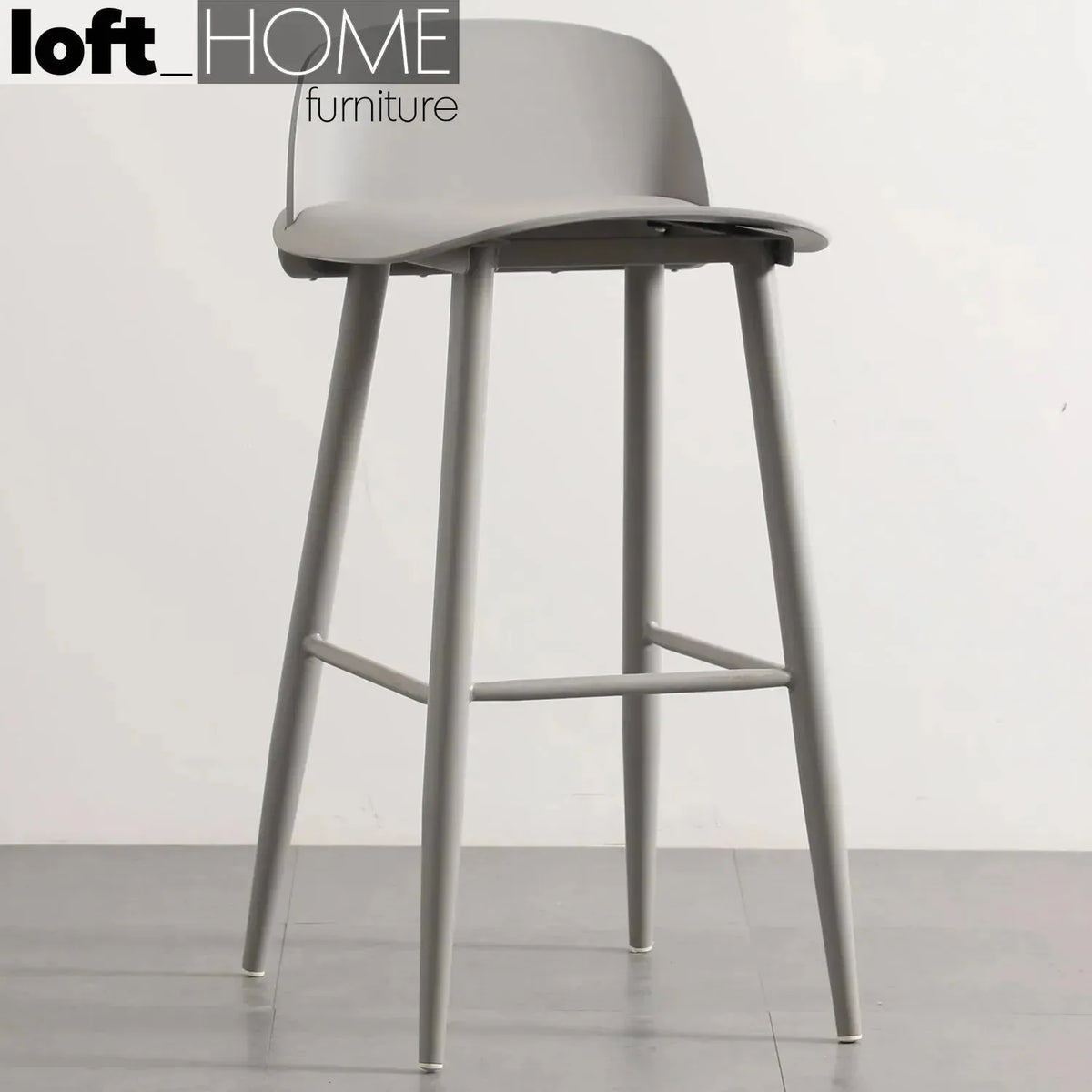 Bauhaus plastic bar chair normann pp grey primary product view.