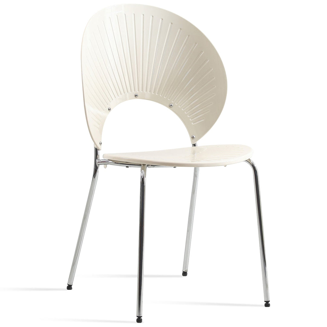 Scandinavian plastic dining chair apollo clear layered structure.