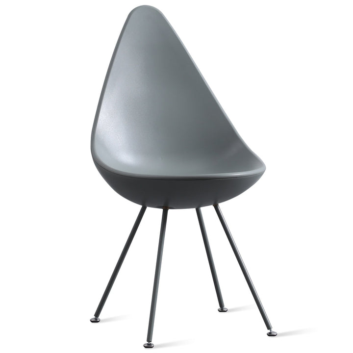 Scandinavian plastic dining chair dewy in white background.