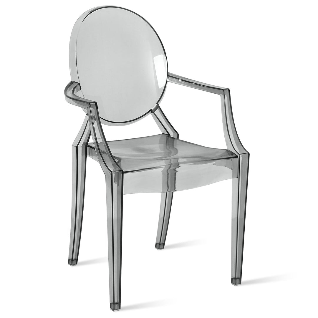 Scandinavian plastic dining chair ghost lou layered structure.