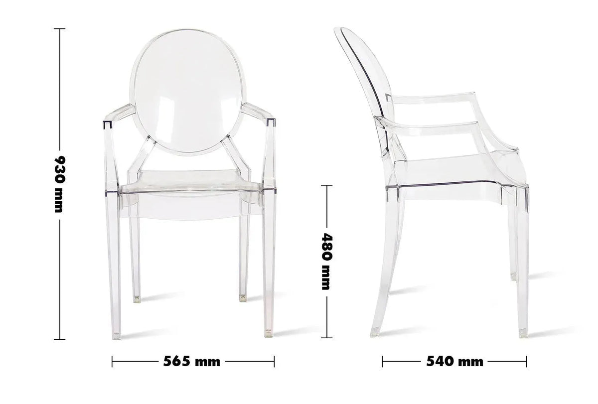 Bauhaus plastic dining chair ghost lou size charts.