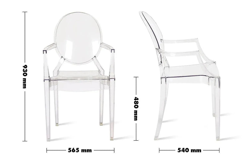 Bauhaus plastic dining chair ghost lou size charts.