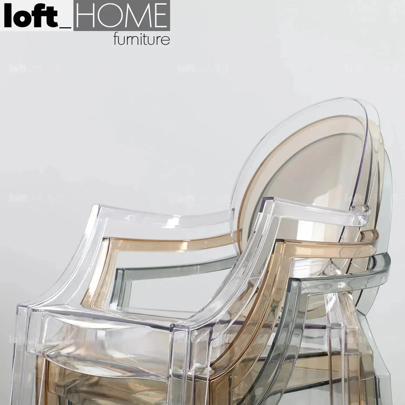 Bauhaus plastic dining chair ghost lou material variants.