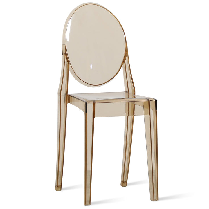 Scandinavian plastic dining chair ghost vee situational feels.