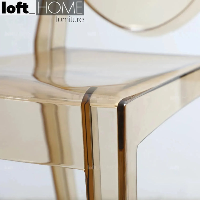 Bauhaus plastic dining chair ghost vee in details.
