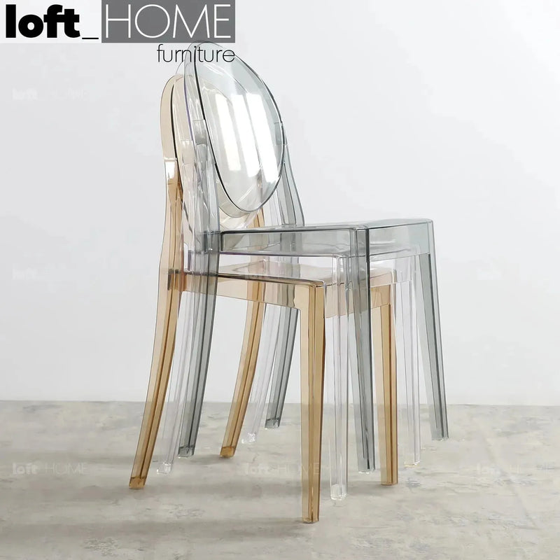 Bauhaus plastic dining chair ghost vee color swatches.