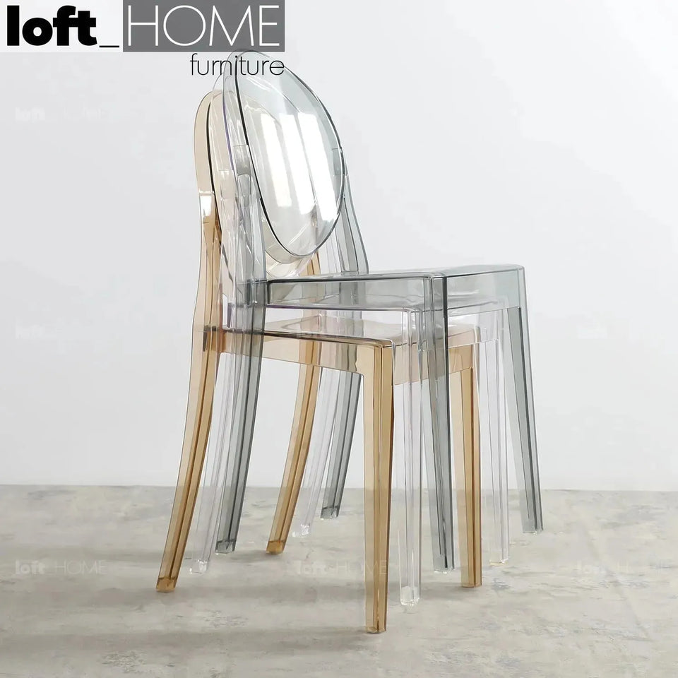 Bauhaus plastic dining chair ghost vee color swatches.