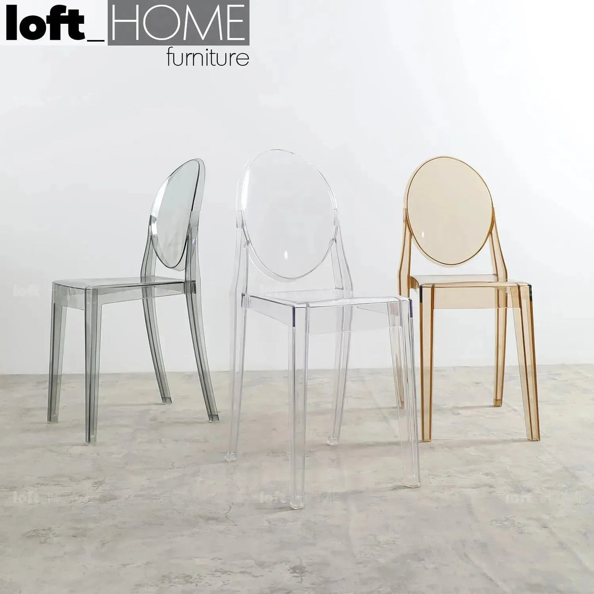 Bauhaus plastic dining chair ghost vee primary product view.