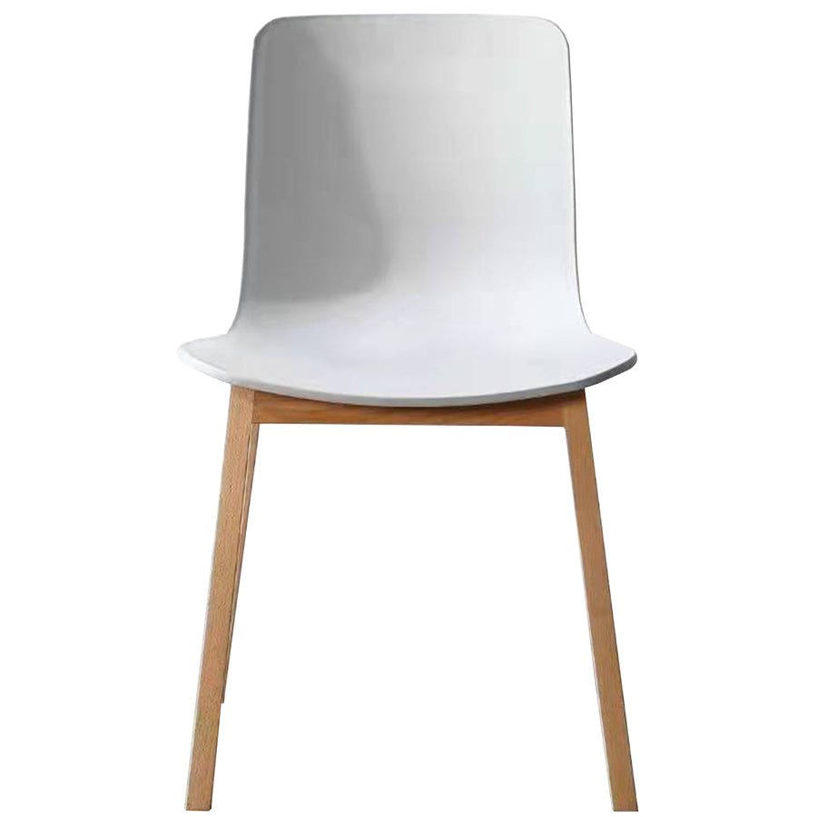 Scandinavian plastic dining chair harbour in white background.