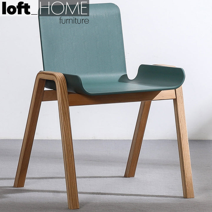 Scandinavian plastic dining chair larch primary product view.