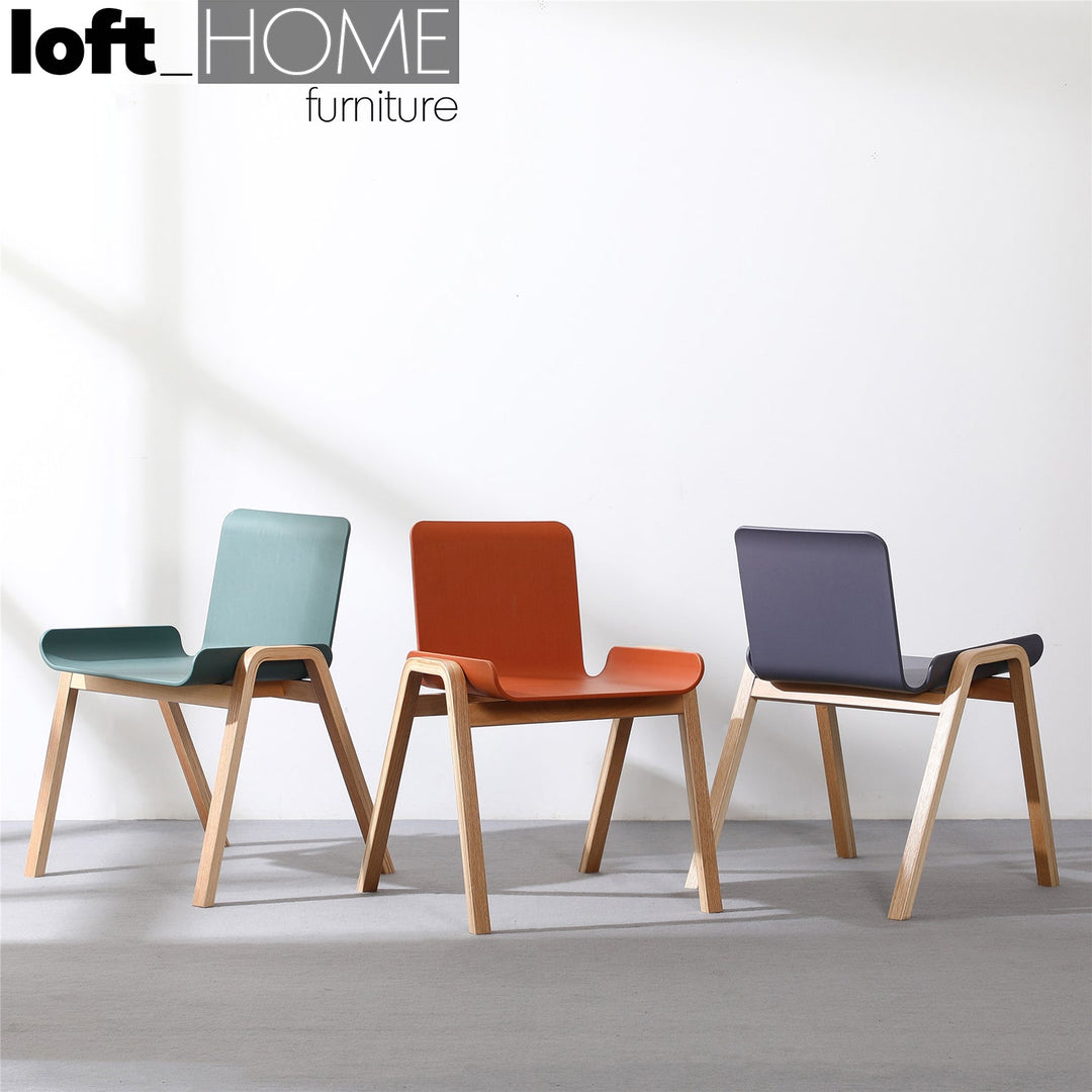 Scandinavian plastic dining chair larch layered structure.