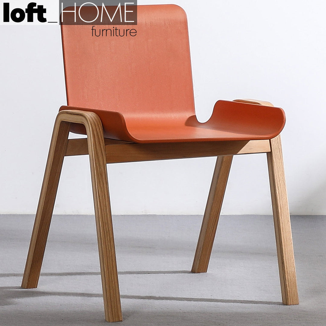 Scandinavian plastic dining chair larch conceptual design.