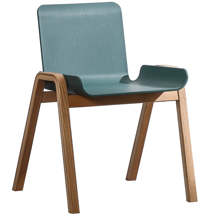 Scandinavian plastic dining chair larch in white background.