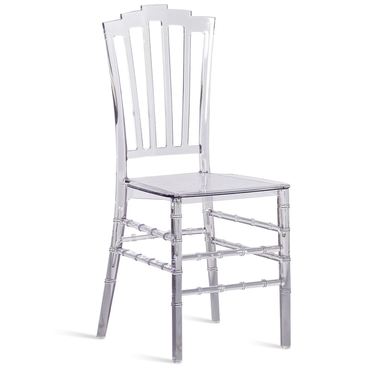 Scandinavian plastic dining chair lenni in white background.