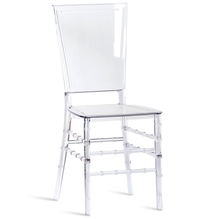 Scandinavian plastic dining chair lotta in white background.