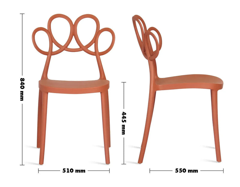 Bauhaus plastic dining chair mila size charts.