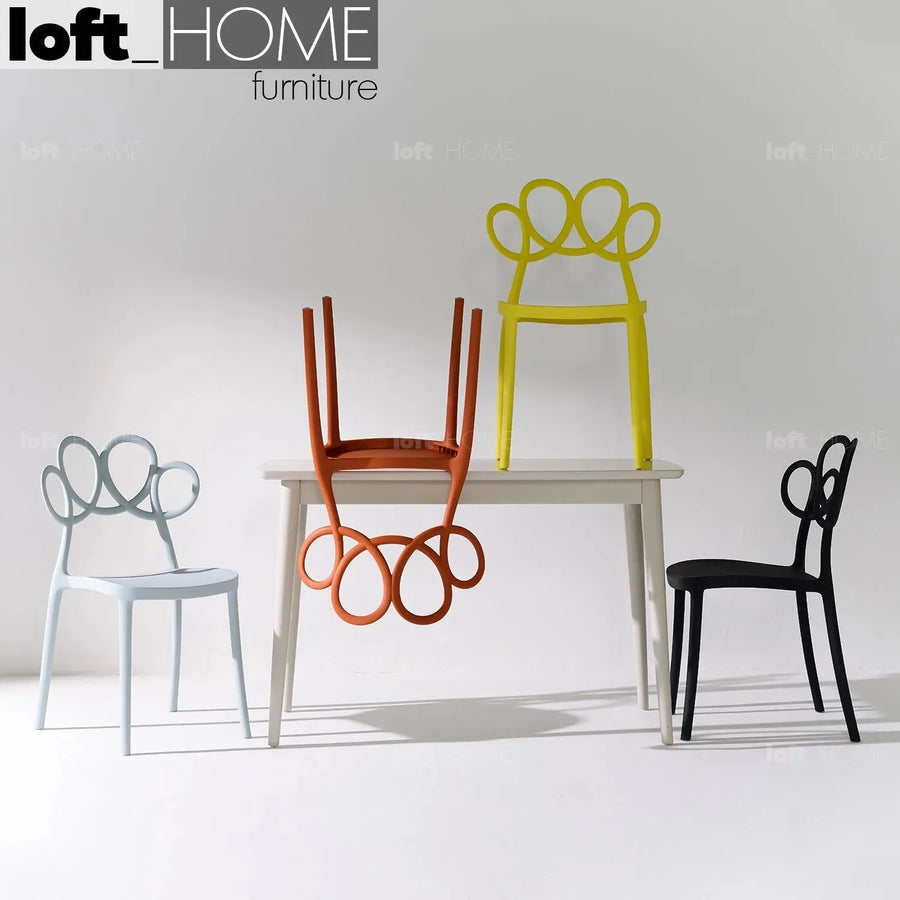 Modern plastic dining chair mila primary product view.