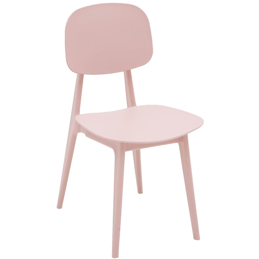 Scandinavian plastic dining chair olga in white background.
