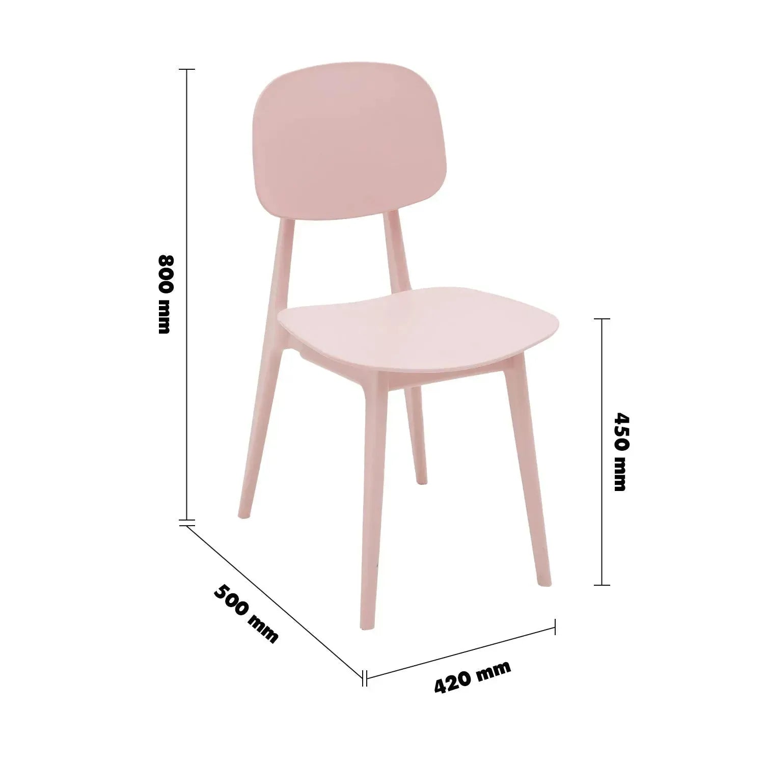 Contemporary plastic dining chair olga size charts.