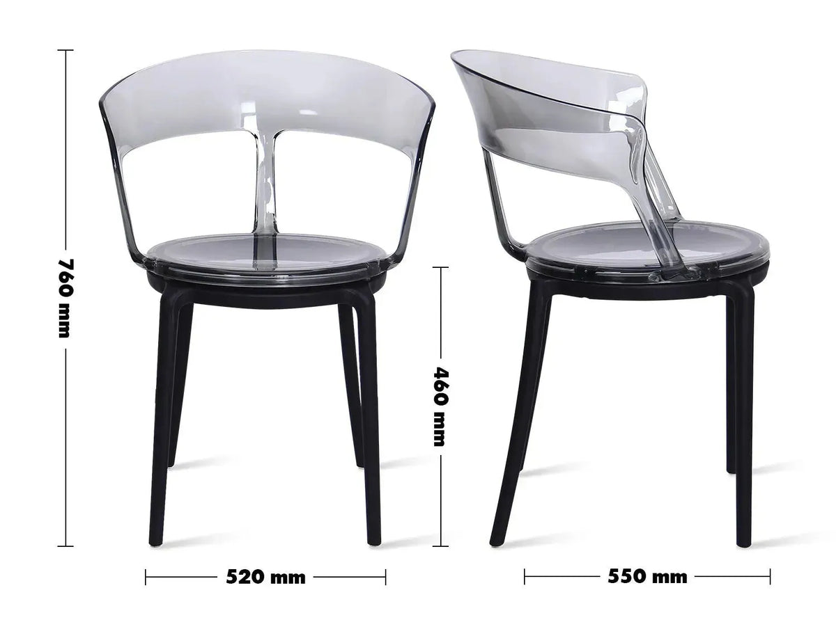 Bauhaus plastic dining chair renzo size charts.