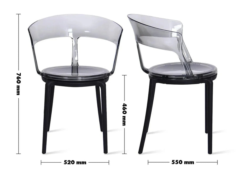 Bauhaus plastic dining chair renzo size charts.