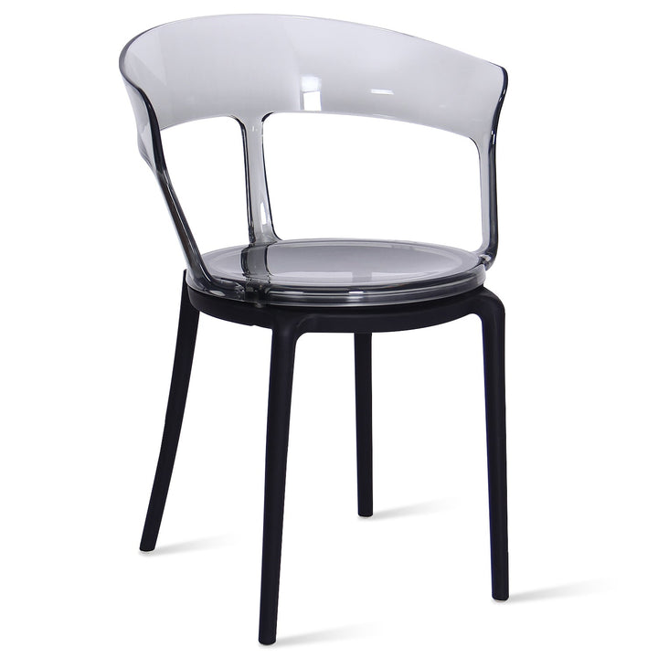 Scandinavian plastic dining chair renzo in white background.