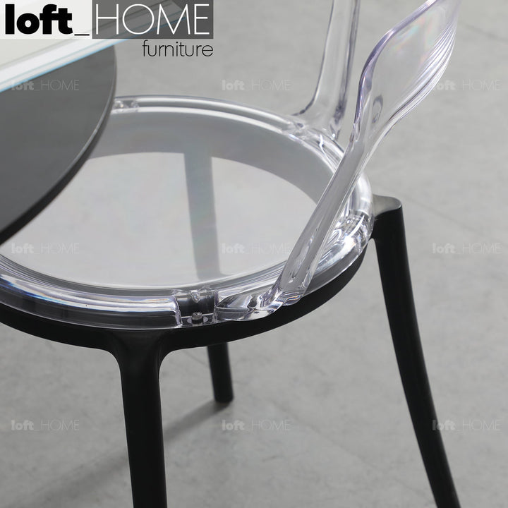 Scandinavian plastic dining chair renzo in details.