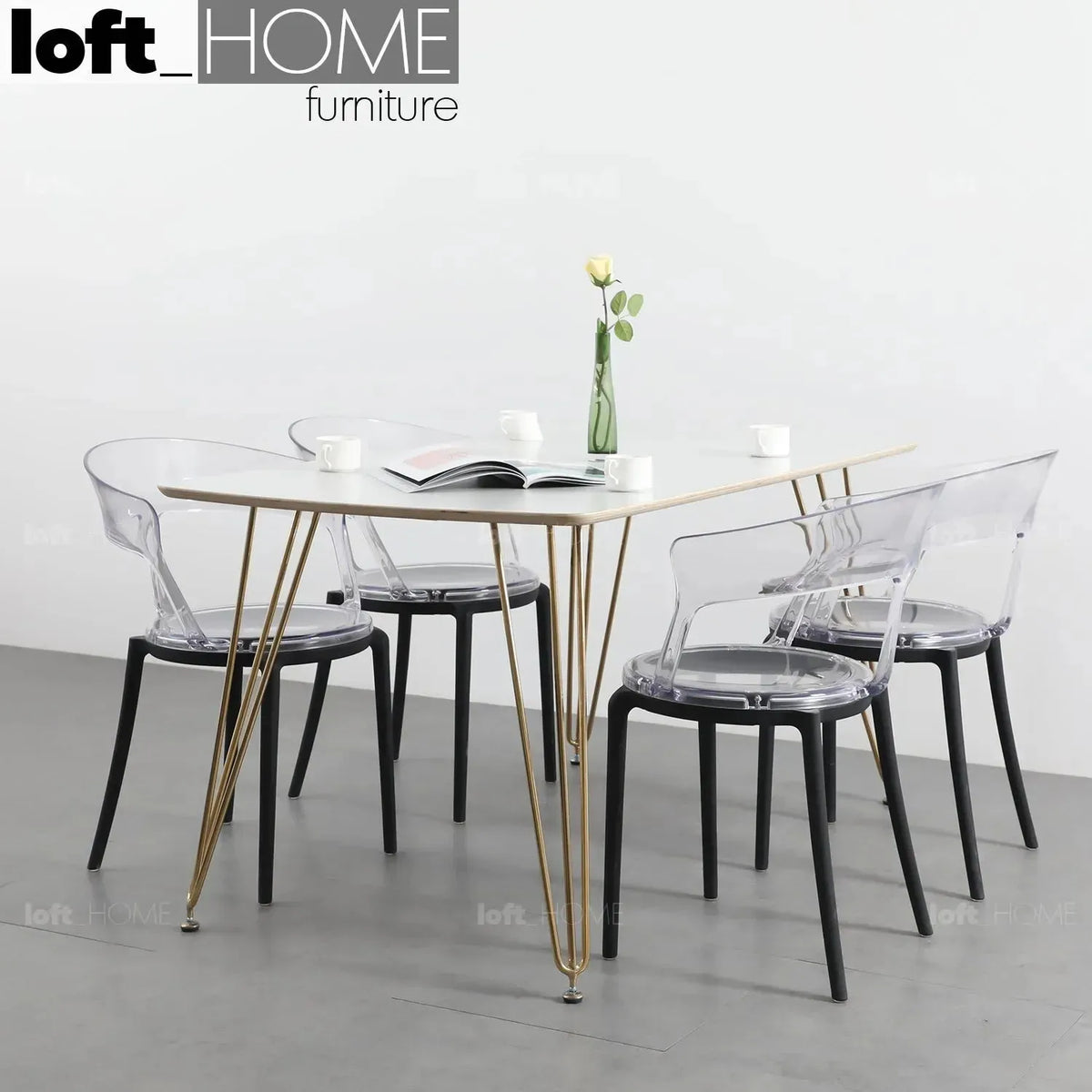 Bauhaus plastic dining chair renzo material variants.