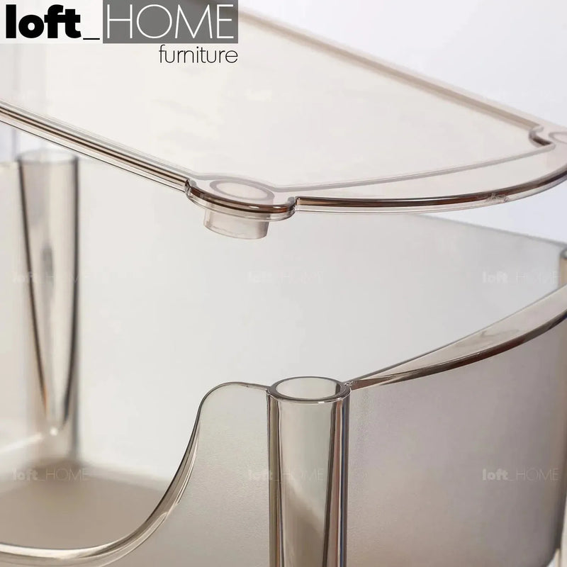Bauhaus plastic drawer cabinet loja in close up details.
