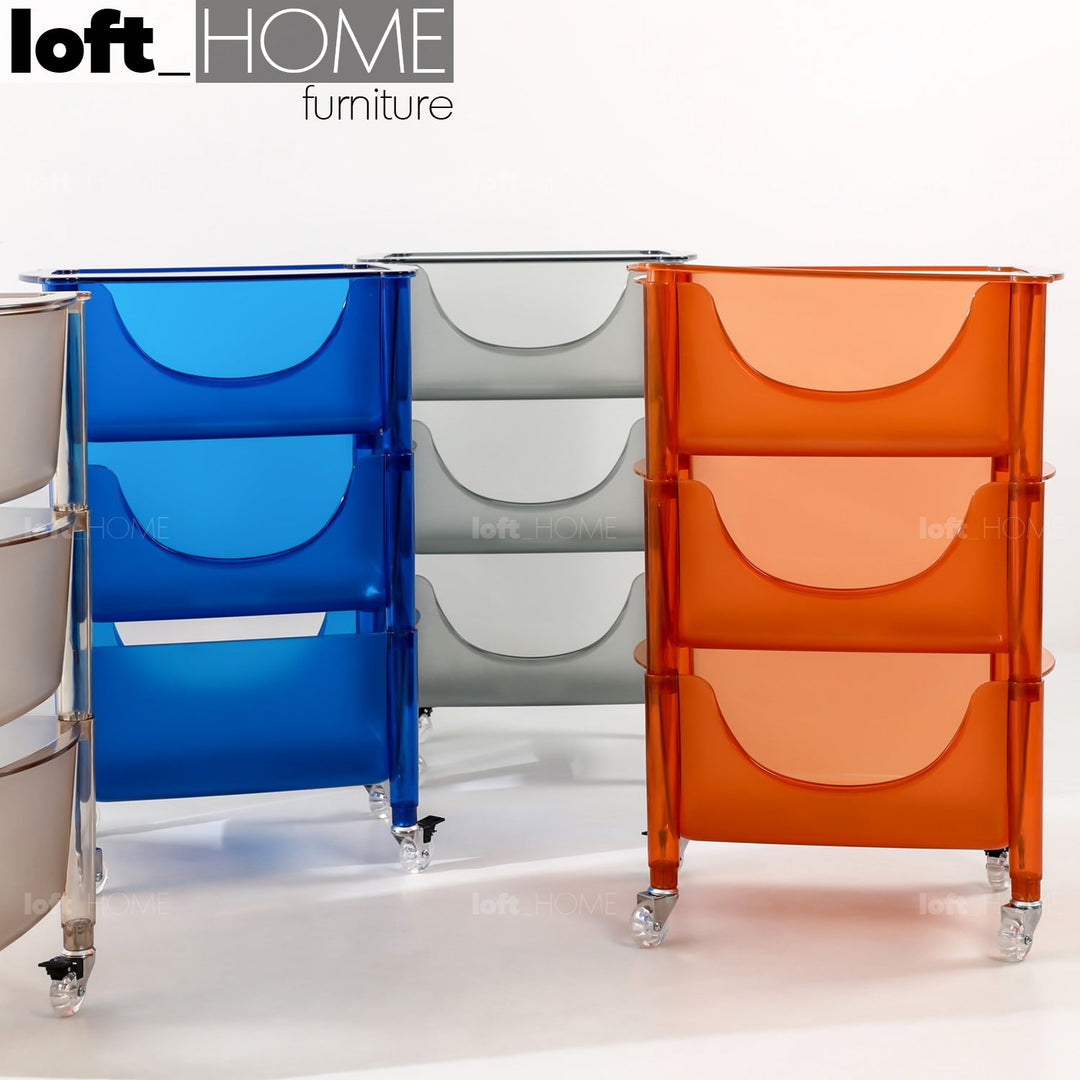 Contemporary plastic drawer cabinet loja material variants.