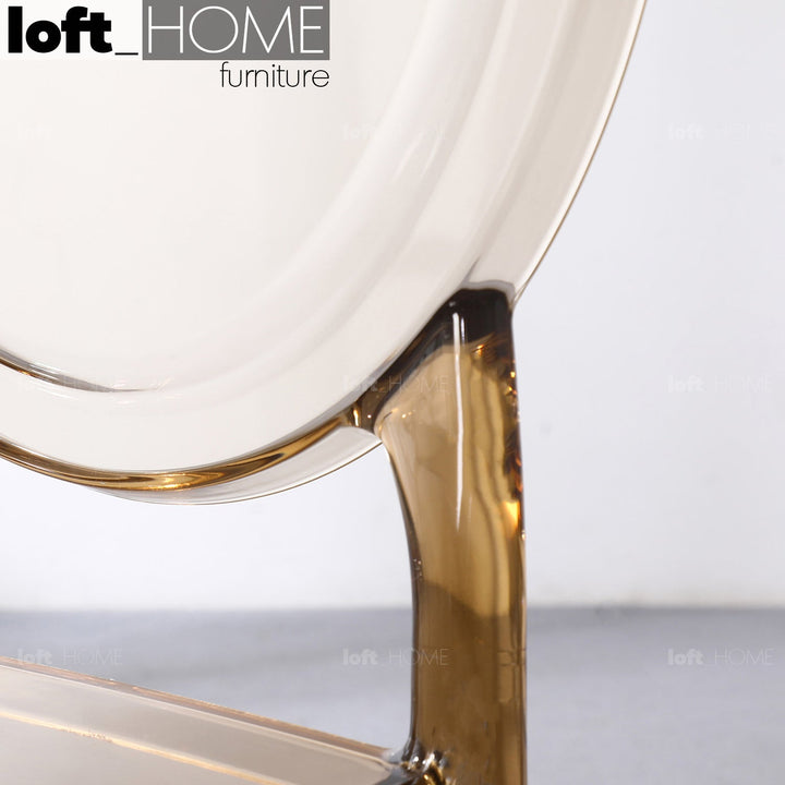 Scandinavian plastic ghost dining chair lia in details.
